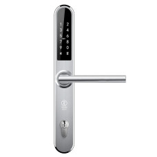 Розумний біометричний замок SEVEN LOCK SL-7761BF silver з Bluetooth для вхідних та міжкімнатних дверей без врізної частини з функціями контролю доступу