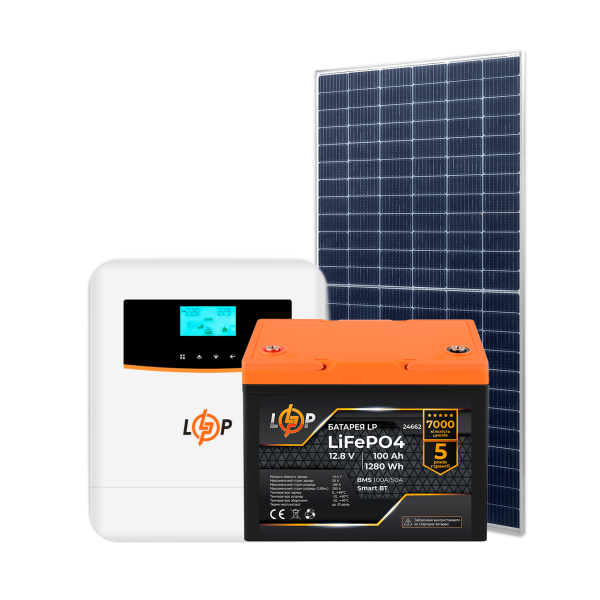 Комплект СЕС 1kW АКБ1,2kWh (літій)100 Ah Преміум Комплект СЕС 1kW АКБ1,2kWh (літій)100 Ah Преміум