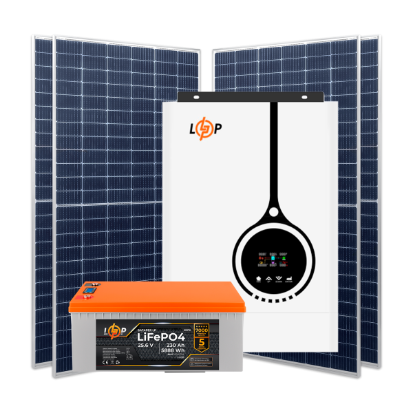 Комплект СЕС 4.2 kW АКБ 5,88kWh (літій) 230 Ah Преміум Комплект СЕС 4.2 kW АКБ 5,88kWh (літій) 230 Ah Преміум