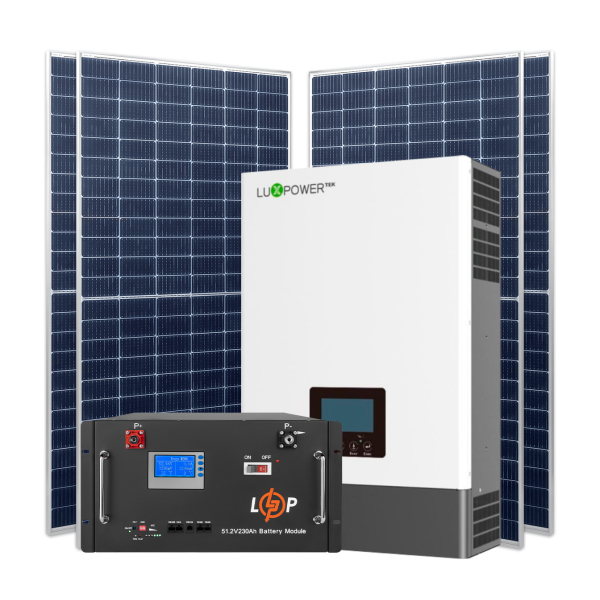 Комплект СЕС 6kW Luxpower АКБ 11.77kWh (літій) 230 Ah Преміум Комплект СЕС 6kW Luxpower АКБ 11.77kWh (літій) 230 Ah Преміум