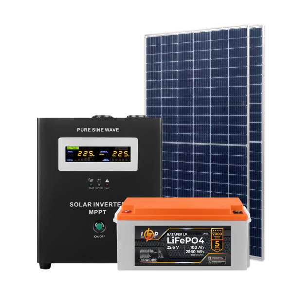 Комплект СЕС 1.4kW АКБ 2.56kWh (літій) 100 Ah Преміум Комплект СЕС 1.4kW АКБ 2.56kWh (літій) 100 Ah Преміум
