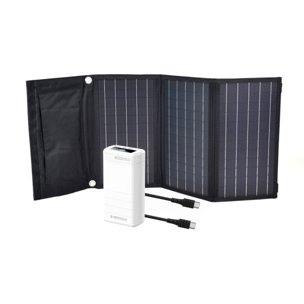 Комплект: сонячна панель 30W Solar Charger, повербанк FEB-310W, кабель REMAX RC-068B-C Комплект: сонячна панель 30W Solar Charger, повербанк FEB-310W, кабель REMAX RC-068B-C