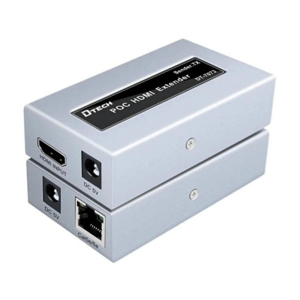 Відеоподовжувач HDMI 50м Dtech DT-7073 для передачі HD-сигналу через вита пара CAT5e/CAT6 з підтримкою 1080p/60Hz Відеоподовжувач HDMI 50м Dtech DT-7073 для передачі HD-сигналу через вита пара CAT5e/CAT6 з підтримкою 1080p/60Hz