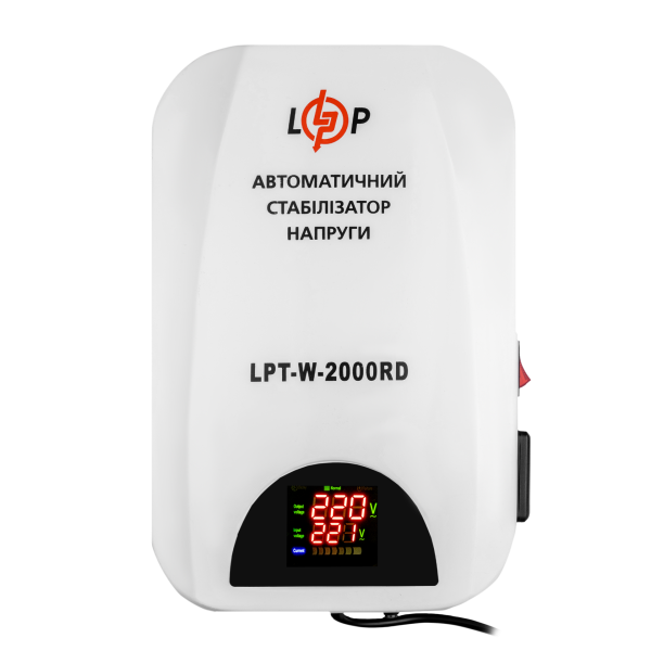 Релейний стабілізатор напруги LPT-W-2000RD (1400Вт) для домашньої та офісної техніки з LCD індикацією та металевим корпусом Релейний стабілізатор напруги LPT-W-2000RD (1400Вт) для домашньої та офісної техніки з LCD індикацією та металевим корпусом
