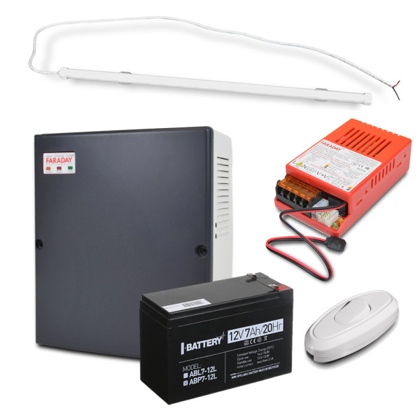 Комплект резервного живлення з блоком живлення UPS 35W Smart, боксом PLB 7-9 А·год, LED світильником 1200мм 16Вт 6500K та акумулятором 12В 7А·год для освітлення Комплект резервного живлення з блоком живлення UPS 35W Smart, боксом PLB 7-9 А·год, LED світильником 1200мм 16Вт 6500K та акумулятором 12В 7А·год для освітлення