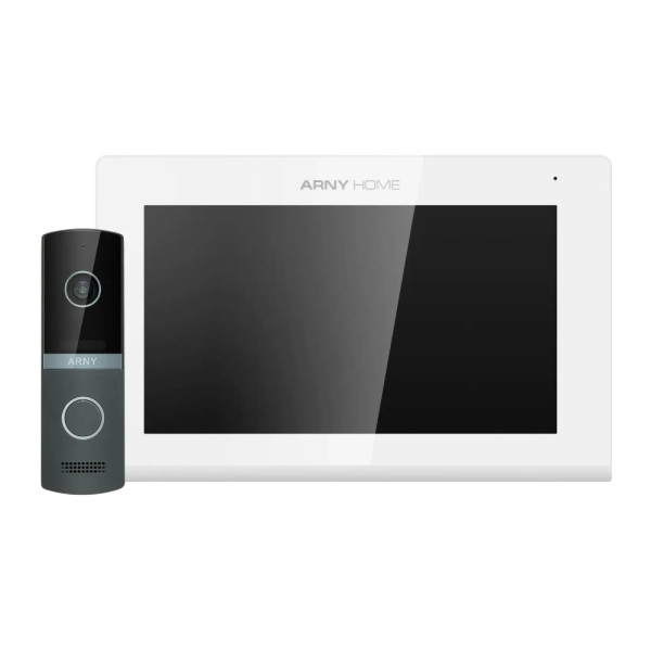 Відеодомофон з викличною панеллю ARNY AVD-7423A White + AVP-NG230 2Мп Graphite для безпечного доступу до приміщення Відеодомофон з викличною панеллю ARNY AVD-7423A White + AVP-NG230 2Мп Graphite для безпечного доступу до приміщення