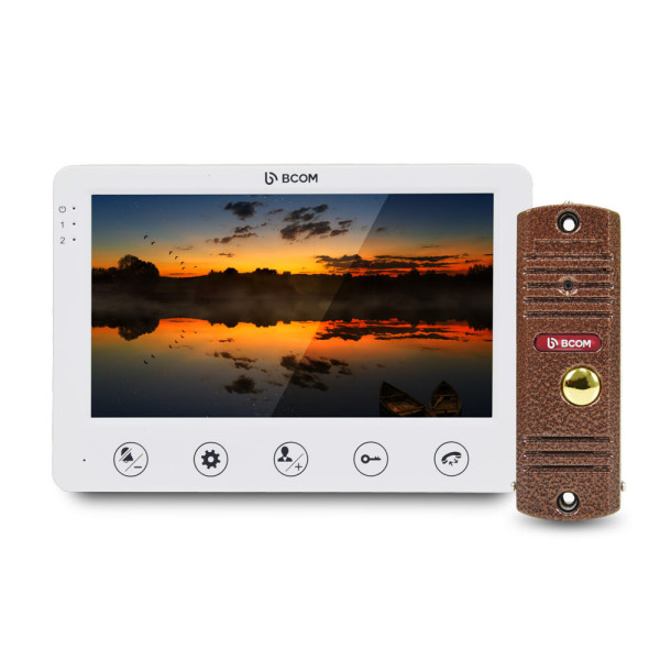 Комплект видеодомофона BCOM BD-710C Kit: видеодомофон 7" white и вызывная панель copper для контроля доступа в дом и офис Комплект видеодомофона BCOM BD-710C Kit: видеодомофон 7" white и вызывная панель copper для контроля доступа в дом и офис