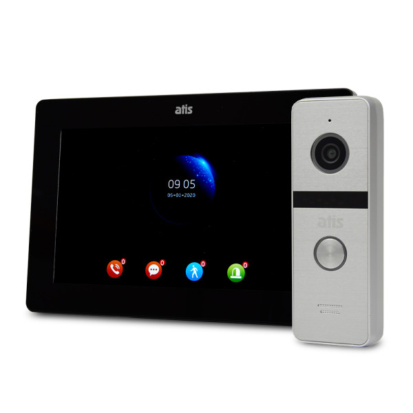 Комплект Wi-Fi відеодомофонa 7" ATIS AD-770FHD/T-Black з підтримкою Tuya Smart + AT-400FHD Silver Комплект Wi-Fi відеодомофонa 7" ATIS AD-770FHD/T-Black з підтримкою Tuya Smart + AT-400FHD Silver