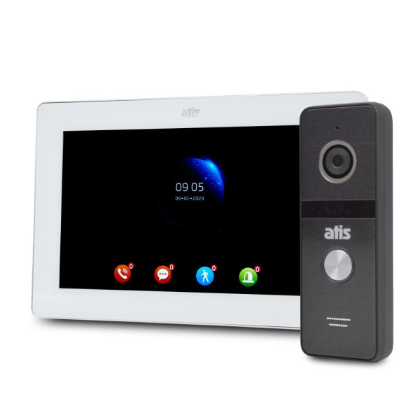 Комплект Wi-Fi відеодомофонa 7" ATIS AD-770FHD/T-White з підтримкою Tuya Smart + AT-400HD Black Комплект Wi-Fi відеодомофонa 7" ATIS AD-770FHD/T-White з підтримкою Tuya Smart + AT-400HD Black