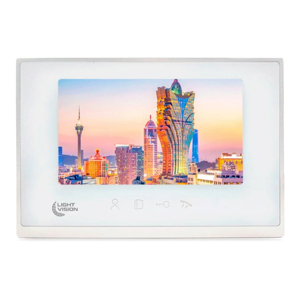 Видеодомофон 7” WiFi Light Vision MACAO FHD White для контроля доступа с поддержкой записи 1080P, сенсорным экраном и функциями интеркома Видеодомофон 7” WiFi Light Vision MACAO FHD White для контроля доступа с поддержкой записи 1080P, сенсорным экраном и функциями интеркома
