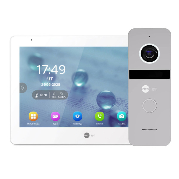 Відеодомофон Neolight MEZZO Hybrid HD KIT Silver 10.1" з Wi-Fi та 2 Мп панеллю виклику для контролю доступу в житлові та робочі приміщення Відеодомофон Neolight MEZZO Hybrid HD KIT Silver 10.1" з Wi-Fi та 2 Мп панеллю виклику для контролю доступу в житлові та робочі приміщення
