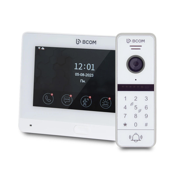 Комплект Wi-Fi відеодомофонa 7" BCOM BD-760FHD/T White з підтримкою Tuya Smart + BT-400HD-AC White Комплект Wi-Fi відеодомофонa 7" BCOM BD-760FHD/T White з підтримкою Tuya Smart + BT-400HD-AC White