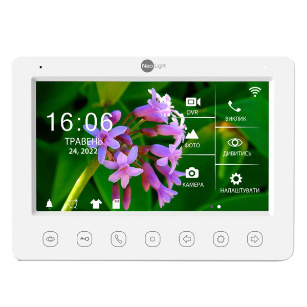 Відеодомофон 7" NeoLight KAPPA+ HD WF White для контролю доступу з детектором руху та функцією запису відео