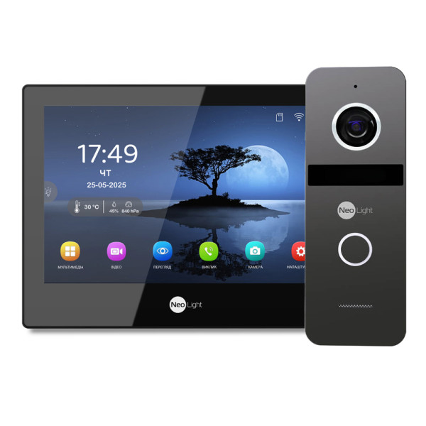 Гібридний відеодомофон Neolight ALPHA Hybrid HD KIT B/Graphite 8" з Wi-Fi та 2 Мп панеллю виклику для безпечного доступу в житлові та робочі приміщення Гібридний відеодомофон Neolight ALPHA Hybrid HD KIT B/Graphite 8" з Wi-Fi та 2 Мп панеллю виклику для безпечного доступу в житлові та робочі приміщення