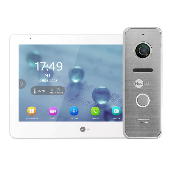 Відеодомофон MEZZO Hybrid HD KIT SilverP 10.1" з Wi-Fi та 2 Мп панеллю виклику для контролю доступу та безпеки вашого житла Відеодомофон MEZZO Hybrid HD KIT SilverP 10.1" з Wi-Fi та 2 Мп панеллю виклику для контролю доступу та безпеки вашого житла
