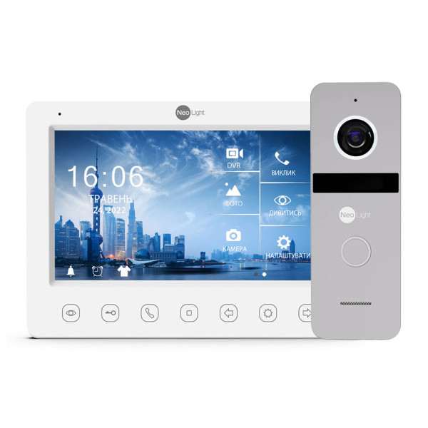 Комплект видеодомофона Neolight NeoKIT FHD Pro Silver: видеодомофон 7" с датчиком движения и 2 Мп видеопанель Комплект видеодомофона Neolight NeoKIT FHD Pro Silver: видеодомофон 7" с датчиком движения и 2 Мп видеопанель
