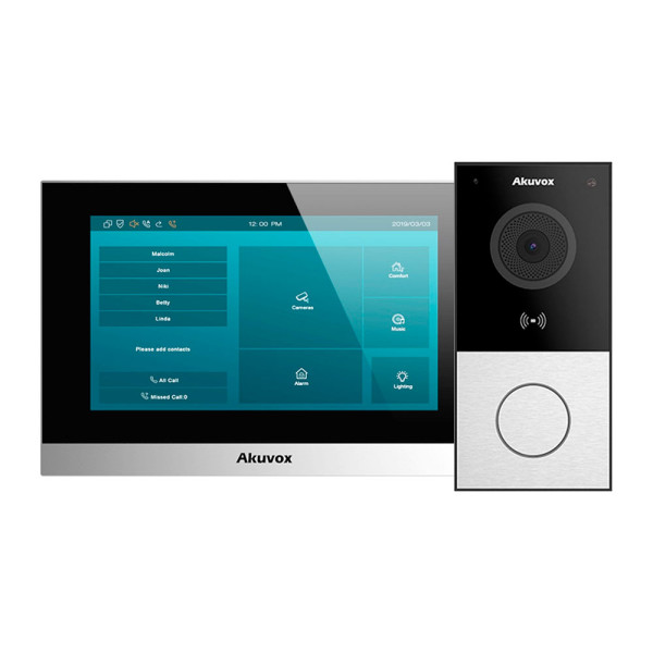 Комплект відеодомофону Akuvox E12W + Akuvox C313S Комплект відеодомофону Akuvox E12W + Akuvox C313S