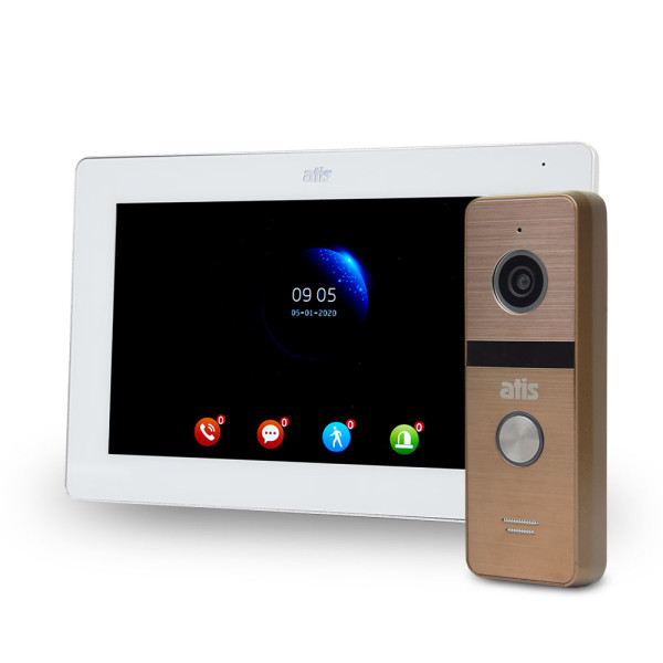 Комплект Wi-Fi відеодомофонa 7" ATIS AD-770FHD/T-White з підтримкою Tuya Smart + AT-400HD Gold Комплект Wi-Fi відеодомофонa 7" ATIS AD-770FHD/T-White з підтримкою Tuya Smart + AT-400HD Gold