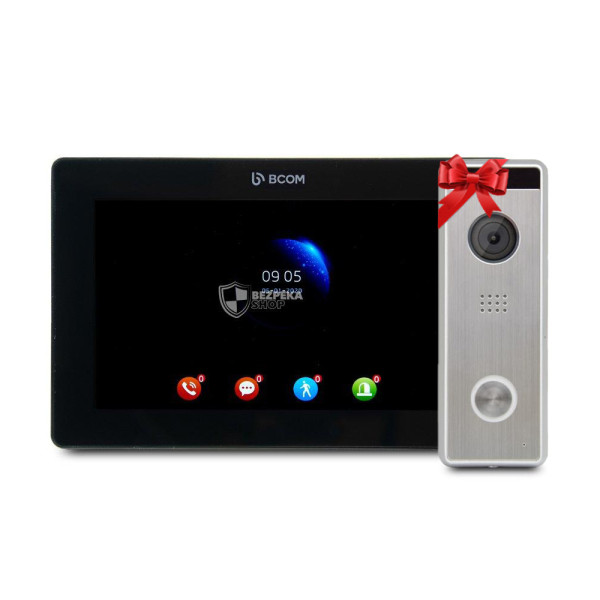 Видеодомофон 7" BCOM BD-770FHD Black и Видеопанель Tantos Triniti FHD для безопасности и контроля доступа Видеодомофон 7" BCOM BD-770FHD Black и Видеопанель Tantos Triniti FHD для безопасности и контроля доступа