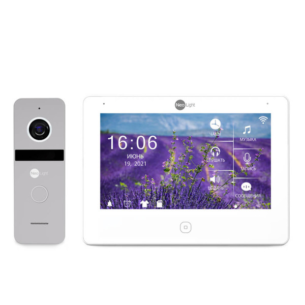 Комплект видеодомофона Neolight NeoKIT HD Pro Silver: видеодомофон 7" с детектором движения и 2 Мп видеопанель Комплект видеодомофона Neolight NeoKIT HD Pro Silver: видеодомофон 7" с детектором движения и 2 Мп видеопанель
