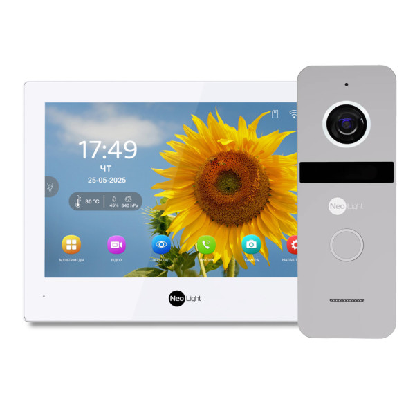 Відеодомофон Neolight ALPHA Hybrid HD KIT Silver 8" з Wi-Fi та 2 Мп відеопанеллю для контролю доступу в квартиру або офіс Відеодомофон Neolight ALPHA Hybrid HD KIT Silver 8" з Wi-Fi та 2 Мп відеопанеллю для контролю доступу в квартиру або офіс