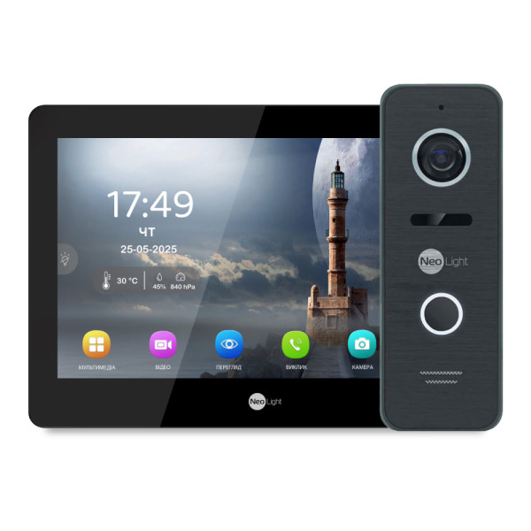 Відеодомофон Neolight MEZZO Hybrid HD KIT B/Black 10.1" з Wi-Fi та 2 Мп панеллю виклику для безпечного доступу у квартиру чи офіс Відеодомофон Neolight MEZZO Hybrid HD KIT B/Black 10.1" з Wi-Fi та 2 Мп панеллю виклику для безпечного доступу у квартиру чи офіс