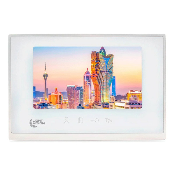 Відеодомофон 7” Light Vision MACAO FHD White для безпеки з IPS-дисплеєм, записом 1080P, підтримкою карт пам'яті та функціями інтеркому