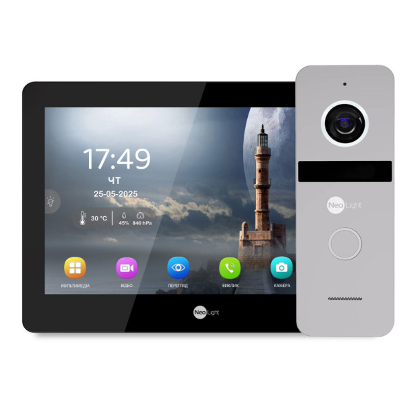Гібридний відеодомофон Neolight MEZZO Hybrid HD KIT B/Silver 10.1" з Wi-Fi та 2 Мп відеопанель для контрольованого доступу в приміщення Гібридний відеодомофон Neolight MEZZO Hybrid HD KIT B/Silver 10.1" з Wi-Fi та 2 Мп відеопанель для контрольованого доступу в приміщення