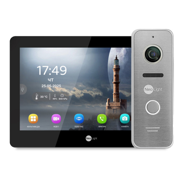 Гибридный видеодомофон Neolight MEZZO Hybrid HD KIT B/SilverP 10.1" с Wi-Fi и 2 Мп видеопанель для контроля доступа в квартиру и дом Гибридный видеодомофон Neolight MEZZO Hybrid HD KIT B/SilverP 10.1" с Wi-Fi и 2 Мп видеопанель для контроля доступа в квартиру и дом