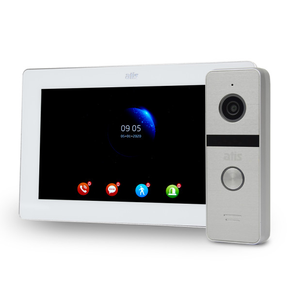 Комплект Wi-Fi відеодомофонa 7" ATIS AD-770FHD/T-White з підтримкою Tuya Smart + AT-400FHD Silver Комплект Wi-Fi відеодомофонa 7" ATIS AD-770FHD/T-White з підтримкою Tuya Smart + AT-400FHD Silver