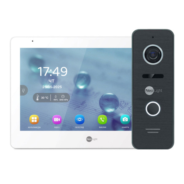 Відеодомофон Neolight MEZZO Hybrid HD KIT Black 10.1" з Wi-Fi та 2 Мп відеопанеллю для контролю доступу в квартиру та офіс Відеодомофон Neolight MEZZO Hybrid HD KIT Black 10.1" з Wi-Fi та 2 Мп відеопанеллю для контролю доступу в квартиру та офіс