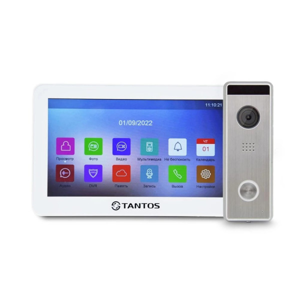 Відеодомофон Tantos Prime HD 7" White з панеллю виклику Tantos Triniti FHD для контролю доступу та відеоспостереження