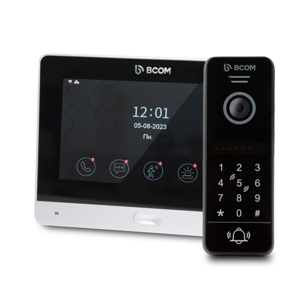 Комплект Wi-Fi відеодомофонa 7" BCOM BD-760FHD/T Silver з підтримкою Tuya Smart + BT-400HD-AC Black Комплект Wi-Fi відеодомофонa 7" BCOM BD-760FHD/T Silver з підтримкою Tuya Smart + BT-400HD-AC Black