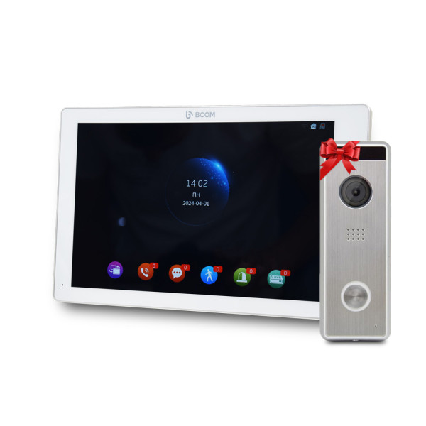 Відеодомофон 10" BCOM BD-1070FHD/DVR-T White з Tuya Smart для контролю доступу + Відеопанель Tantos Triniti FHD для охоронної системи Відеодомофон 10" BCOM BD-1070FHD/DVR-T White з Tuya Smart для контролю доступу + Відеопанель Tantos Triniti FHD для охоронної системи