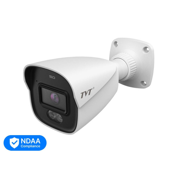 IP-видеокамера 8Mp TD-9481S4L-C White для видеонаблюдения, фиксированный объектив 2.8мм, ИК+LED-подсветка, запись на microSD, встроенный микрофон