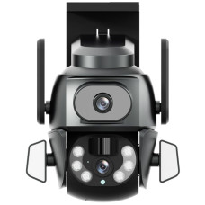 IP PTZ-відеокамера 4Mp (2*2Mp) VLC-9692WI10ZL з WiFi для відеоспостереження, об’єктив 4+8 мм, ІЧ+LED-підсвічування, мікрофон, запис на micro SD, детекція руху
