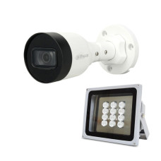 IP-відеокамера 2 Мп DH-IPC-HFW1230S1-S5 2.8mm та ІЧ-прожектор Lightwell LW12-100IR60-220 для нічного відеоспостереження до 100 м