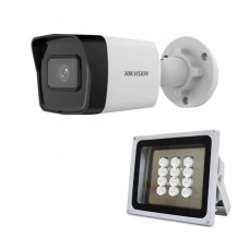 IP-камера 2 Мп Hikvision DS-2CD1023G2-IUF (2.8 мм) с микрофоном и ИК-прожектором Lightwell LW12-140IR45-220 для наружного видеонаблюдения IP-камера 2 Мп Hikvision DS-2CD1023G2-IUF (2.8 мм) с микрофоном и ИК-прожектором Lightwell LW12-140IR45-220 для наружного видеонаблюдения