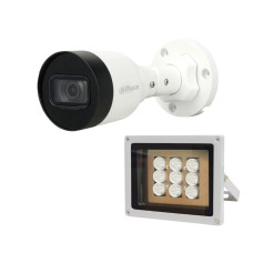 IP-відеокамера 2 Мп DH-IPC-HFW1230S1-S5 2.8mm з ІЧ-прожектором Lightwell LW9-100IR45-220 для системи відеоспостереження з нічним освітленням до 100 м