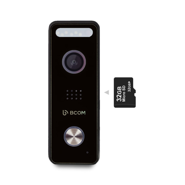 Комплект відеопанель BCOM BT-400FHD/T Black SD з підтримкою Tuya Smart з вбудованою картою пам'яті на 32 GB Комплект відеопанель BCOM BT-400FHD/T Black SD з підтримкою Tuya Smart з вбудованою картою пам'яті на 32 GB
