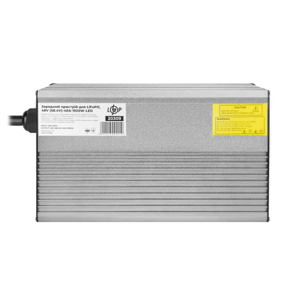 Зарядний пристрій для акумуляторів LiFePO4 48V (58.4V)-40A-1920W-LED Зарядний пристрій для акумуляторів LiFePO4 48V (58.4V)-40A-1920W-LED