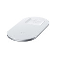 Бездротове зарядне пристрій Simple 18W 2 в 1 для одночасної зарядки смартфонів і навушників Apple AirPods, біле, WXJK-02 Бездротове зарядне пристрій Simple 18W 2 в 1 для одночасної зарядки смартфонів і навушників Apple AirPods, біле, WXJK-02