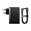 Мережевий зарядний пристрій GaN5 Pro 140W 3 порта USB Type-C для швидкої зарядки гаджетів чорний CCGP100201