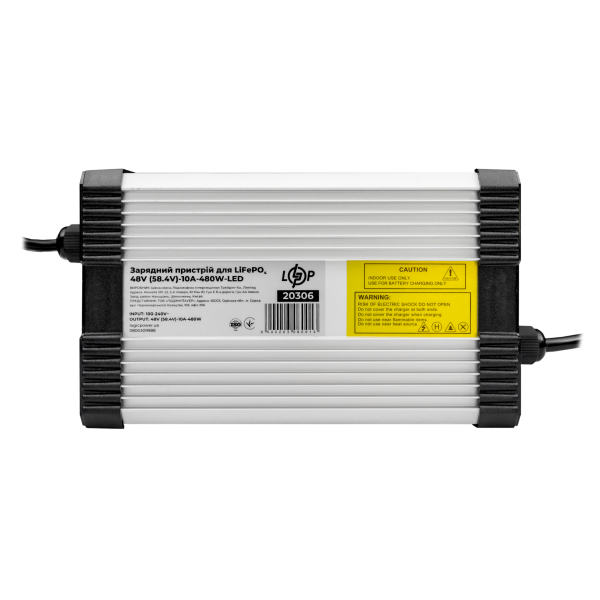 Зарядний пристрій для акумуляторів LiFePO4 48V (58.4V)-10A-480W-LED Зарядний пристрій для акумуляторів LiFePO4 48V (58.4V)-10A-480W-LED