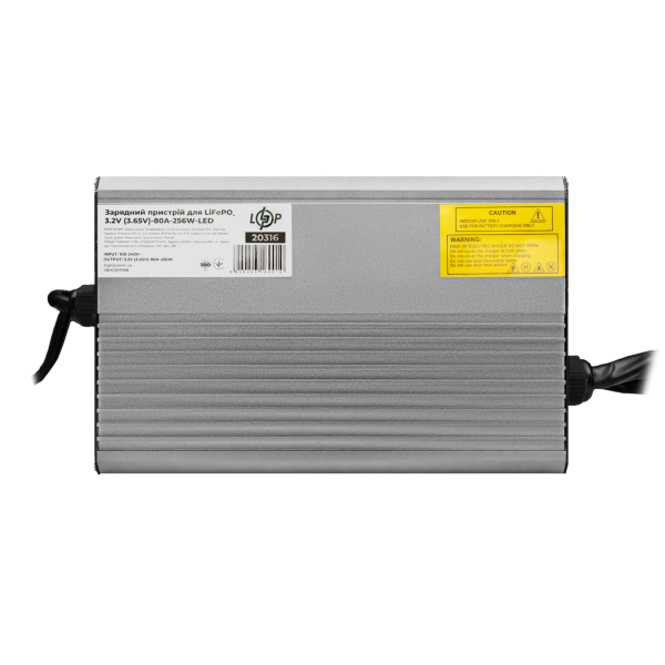 Зарядний пристрій для акумуляторів LiFePO4 3.2V (3.65V) 80A 256W LED для безпечного та швидкого заряджання літій-залізо-фосфатних батарей Зарядний пристрій для акумуляторів LiFePO4 3.2V (3.65V) 80A 256W LED для безпечного та швидкого заряджання літій-залізо-фосфатних батарей