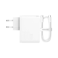 Сетевое зарядное устройство 100W GaN5 Pro с 2 портами USB и Type-C для быстрой зарядки любых устройств, белое, модель CCGP090202 Сетевое зарядное устройство 100W GaN5 Pro с 2 портами USB и Type-C для быстрой зарядки любых устройств, белое, модель CCGP090202