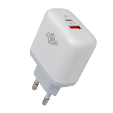 Зарядка для телефону LP 45W (Type-C+USB) QC + кабель (Type-C to Type-C) 45WCH Зарядка для телефону LP 45W (Type-C+USB) QC + кабель (Type-C to Type-C) 45WCH